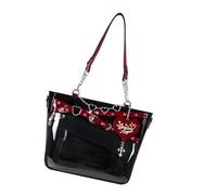 YPREWY Borsa da dolore trasparente alla moda con ampio spazio ed elegante borsa a tracolla in PU con catena a cuore per gite quotidiane ed eventi a tracolla a catena a forma di cuore, Rosso, One Size