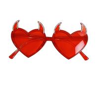 YPREWY Cornice a forma di cuore con corno da diavolo, alla moda, per ragazze, feste al mare, per scattare foto, carnevale, decorazioni da campeggio