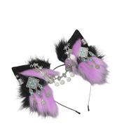 YPREWY Elegante accessorio per capelli con orecchie di animale, accessori per cosplay, fasce a tema per Halloween, cosmetici, convegni ed eventi in costume, copricapo per feste in peluche per