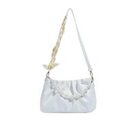 YPREWY Elegante borsa a pieghe sotto le ascelle con perle finte Decors Nuvola come tracolla leggera PU borsa a tracolla per le donne borsa a tracolla alla moda nuvola