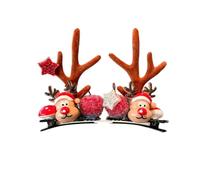 YPREWY Fermaglio per capelli natalizio per feste e celebrazioni, renna, alce, disegni festivi con palline verdi, da donna