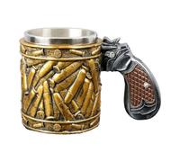 YPREWY Revolver occidentale con conchiglie rotonde boccale da birra tazza da caffè tazza tazza da caffè tazza per donne per uomini