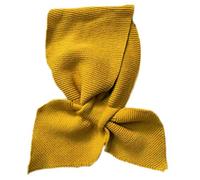 YPREWY Sciarpa invernale da donna lavorata a maglia per collo a croce spessa calda tinta unita uncinetto scappatoia fazzoletto da collo dolce fiocco collo guerra sciarpe invernali per le donne, Giallo