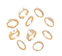 YPREWY Set di 10 eleganti anelli ispirati alla stella, gioielli geometrici per gli appassionati di moda da indossare tutti i giorni accessori per le dita anelli da indossare tutti i giorni, Misura