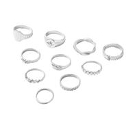 YPREWY Set di 10 eleganti anelli ispirati alla stella, gioielli geometrici per gli appassionati di moda da indossare tutti i giorni accessori per le dita anelli da indossare tutti i giorni, Misura