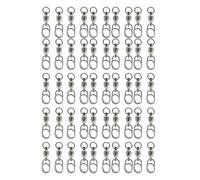 YPREWY Set di 50 ganci per lenza da pesca, con cuscinetti rotondi, girelle da pesca, girelle da pesca con bloccaggio in acciaio inox