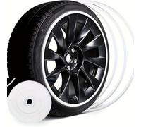 YPSQQHD Anello di Protezione per Ruote Auto, Compatibile per Alfa Romeo Mito Giulietta 4C, Striscia Decorativa per Pneumatici, Adesivi per Cerchi (8 M),White