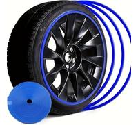 YPSQQHD Anello di Protezione per Ruote Auto, Compatibile per Alfa Romeo Mito Giulietta 4C, Striscia Decorativa per Pneumatici, Adesivi per Cerchi (8 M),Blue