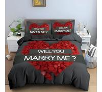 Ypthriline Copripiumino una Piazza e Mezza 250x200 cm Cuore Sacco Piumone Microfibra Proposta con Chiusura a Cerniera con 2 Federe 50x80 cm