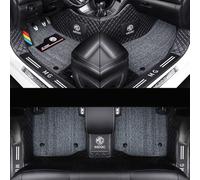 YPXHCZYJ Custom Tappetini Auto per MG ZS 2017 2018-2022 2023 2024 Pelle Tappetini Car Moquette Copertura Completa Interni Protezion Floor Mats Liners Accessori,Black+Black Gray