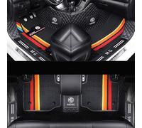 YPXHCZYJ Custom Tappetini Auto per MG ZS 2017 2018-2022 2023 2024 Pelle Tappetini Car Moquette Copertura Completa Interni Protezion Floor Mats Liners Accessori,Black+Black