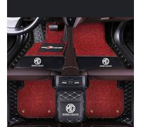 YPXHCZYJ Custom Tappetini Auto per MG ZS/ZS EV 2017-2023 2024 Pelle Tappetini Car Moquette Copertura Completa Interni Protezion Floor Mats Liners Accessori,Double Layer-Black Gold+Black Red