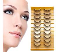 YPYMO 10 Paia Mezze Ciglia Finte, Half Lashes Cat Eye, Finte Naturali Fake Eyelashes Riutilizzabile(H08)