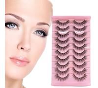 YPYMO 10 Paia Mezze Ciglia Finte, Half Lashes Cat Eye, Finte Naturali Fake Eyelashes Riutilizzabile(H07)