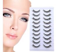 YPYMO 10 Paia Mezze Ciglia Finte, Half Lashes Cat Eye, Finte Naturali Fake Eyelashes Riutilizzabile(H10)