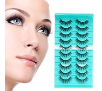 YPYMO 10 Paia Mezze Ciglia Finte, Half Lashes Cat Eye, Finte Naturali Fake Eyelashes Riutilizzabile(HG14)