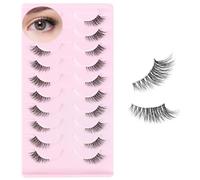 YPYMOD 10 Paia Mezze Ciglia Finte, Half Lashes Cat Eye, Finte Naturali Fake Eyelashes Riutilizzabile