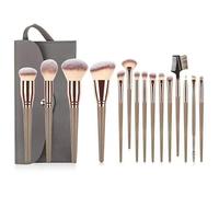 YPYMOD 15 Pezzi Set Pennelli Make up, Pennelli Trucco Professionale con Trousse in Pelle PU, Adatti per il Fondotinta Misto, Correttore, Blush, Ombretto, Contouring