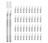 YPYMOD 2 Pezzi Cutter Di Precisione, con 40 lame di ricambio, per Hobby, Arte, Intaglio (Argento)