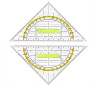 YPYMOD 2 Pezzi Geometria Triangolo, Geometria di Triangolo in Plastica Trasparente, Geometria Triangolo con Manico Rimovibile 16cm, Adatto per Studente Ufficio Designer Pittura(Giallo)