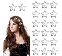 YPYMOD 20 Pezzi Fermagli per Capelli a Forma di Stella, Forcina per Capelli con Stella a Cinque Punte, per Festival Musicali, Banchetti, Feste, Accessori per Capelli da Donna e Ragazza(Argento)