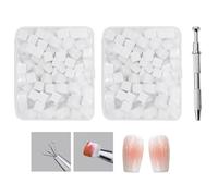 YPYMOD 200 Spugne per Nail Art, Accessori per Nail Art, Pennello Ombre, con Pinza Pennello per Sponge, Applicatore Fai Da Te(Bianco)