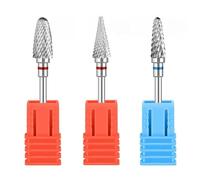 YPYMOD 3 Pezzi Punte Fresa Unghie, 3/32 Pollici Punta Fresa Unghie Carburo di Tungsteno, per Rimuovere Gel, Acrilico, Cuticola, Strumenti per Manicure e Pedicure