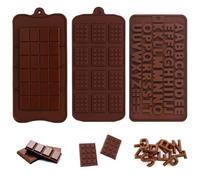 YPYMOD 3 Pezzi Stampi Per Cioccolato Con Linee Separatrici, Confezioni di Stampi Per Alimenti Antiaderenti in Silicone Perper Fatti in Casa Praline, Caramelle, Decorazione di Torte (forma 3)
