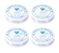 YPYMOD 4 Pezzi Filo Elastico per Braccialetti Trasparente, Filo Nylon per Braccialetti, 0.4/0.6/0.8/1.0mm Filo Elastico per Braccialetti Trasparente, per DIY, Perline, Bracciali, Artigianato