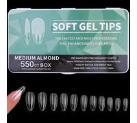YPYMOD 550 Pezzi Unghie Finte Trasparente, 11 Taglie Tip Unghie Ricostruzione, Gel Tips Unghie Mandorla per Salone Manicure, Nail Art Principiante, Art Nail Design