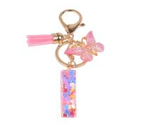 YPYMOD Portachiavi, con Iniziale Portachiavi, Alfabeto Keyring Charm con Ciondolo a Forma Nappe Farfalla(I)
