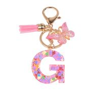 YPYMOD Portachiavi, con Iniziale Portachiavi, Alfabeto Keyring Charm con Ciondolo a Forma Nappe Farfalla(G)