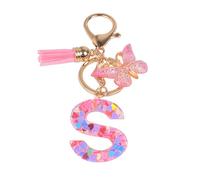 YPYMOD Portachiavi, con Iniziale Portachiavi, Alfabeto Keyring Charm con Ciondolo a Forma Nappe Farfalla(S)