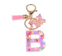 YPYMOD Portachiavi, con Iniziale Portachiavi, Alfabeto Keyring Charm con Ciondolo a Forma Nappe Farfalla(B)
