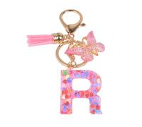 YPYMOD Portachiavi, con Iniziale Portachiavi, Alfabeto Keyring Charm con Ciondolo a Forma Nappe Farfalla(R)