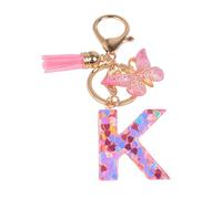 YPYMOD Portachiavi, con Iniziale Portachiavi, Alfabeto Keyring Charm con Ciondolo a Forma Nappe Farfalla(K)