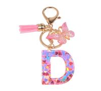 YPYMOD Portachiavi, con Iniziale Portachiavi, Alfabeto Keyring Charm con Ciondolo a Forma Nappe Farfalla(D)