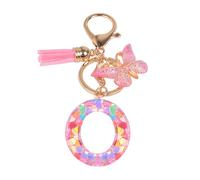 YPYMOD Portachiavi, con Iniziale Portachiavi, Alfabeto Keyring Charm con Ciondolo a Forma Nappe Farfalla(O)