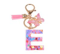 YPYMOD Portachiavi, con Iniziale Portachiavi, Alfabeto Keyring Charm con Ciondolo a Forma Nappe Farfalla(E)
