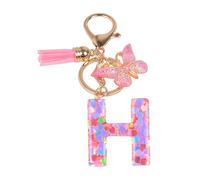 YPYMOD Portachiavi, con Iniziale Portachiavi, Alfabeto Keyring Charm con Ciondolo a Forma Nappe Farfalla(H)