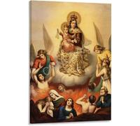 YPZCKXNLF La Vergine Maria Libera Le Anime Dal Purgatorio Poster Artistico (2) Poster Su Tela Decorazione Da Parete Stampa Immagine Dipinti 50X70Cm Senza Cornice