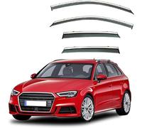 YPZJXQXQ Deflettori d'Aria Antiturbo per Audi A3 Hatchback MK3-8V 2014-2018 2019 2020,Anteriore E Posteriore Antivento, Antipioggia, Fume' Oscurati