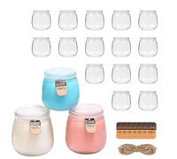 YQBFTC 18 bicchieri da yogurt con coperchio, 200 ml, trasparenti, con coperchio, per yogurt, dessert, marmellata, miele, candele in lavastoviglie