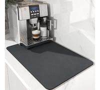 YQBFTC Tappetino scolapiatti, ad asciugatura rapida, per macchina da caffè, tappetino super assorbente, per cucina, bagno, bancone (40 x 60 cm, grigio scuro)