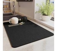 YQBFTC Tappetino Scolapiatti,Super Assorbente Tappetino Lavello Cucina,Tappetino Scolapiatti da Lavello,Tappetino per Caffè Antiscivolo 30x40cm Nero
