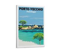 YQCQCS Poster vintage Corsica Francia Viaggio Palombaggia Spiaggia Canvas Art Poster Immagine Decorazione Parete Dipinto Poster Poster Decorativi