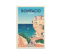 YQCQCS Poster vintage Francia viaggio Bonifacio Corsica Coast Canvas Art poster immagine decorazione murale poster poster decorativi