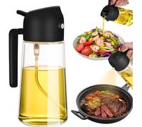 YQCXK Spruzzatore olio per la cucina,Distributore di olio e spruzzatore di olio 2 in 1,Spruzzatore di olio da 470 ml per la cucina,Flacone spray per nebbia d'olio per le cucine