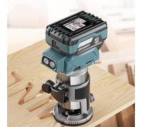 YQDDM Router portatile per la lavorazione del legno, senza fili, compatto, con 4 basi, 5 livelli regolabili, profondità regolabile 20 mm, cappuccio antipolvere, set di tagliabordi elettrici per