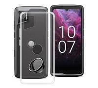YQINHHME Cover per Crosscall Stellar-M6E (6.1 ") con Rotazione 360° Supporto Anello Metallico, Ultra Sottile Antiurto X Anti-Graffio Morbido Silicone TPU Clear Custodia per Crosscall Stellar-M6E